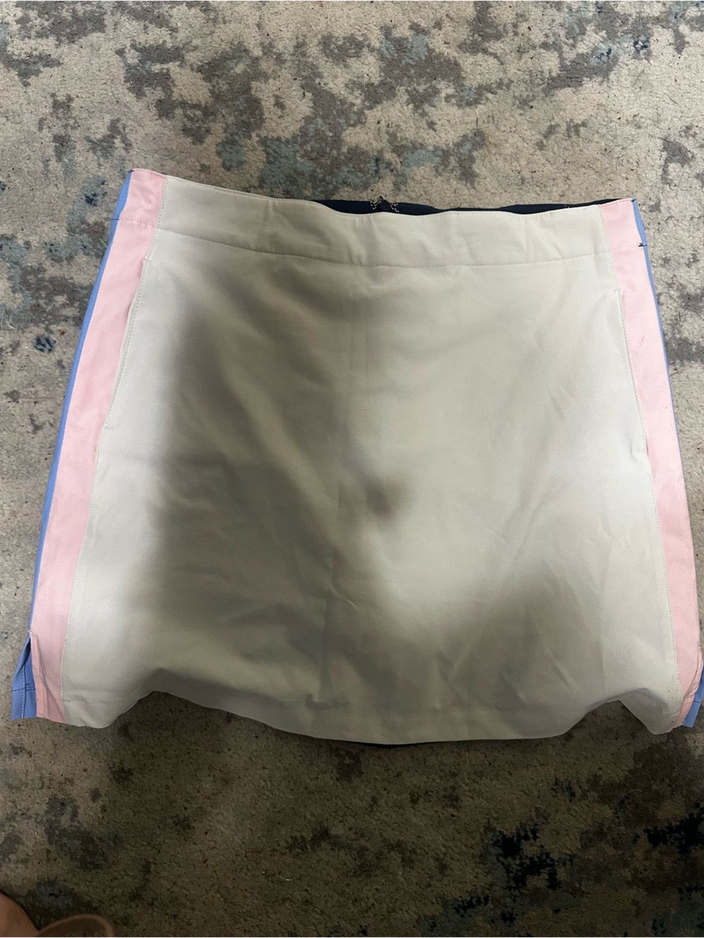 Women’s Cream Colorblock Mini Skort with Pink and Blue Trim